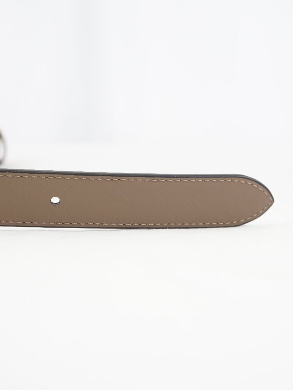 Coach Buckle Cut-To-Size Calf Leather Belt 25mm In Navy Blue/Brown (NWT) - Picture 9 of 11
